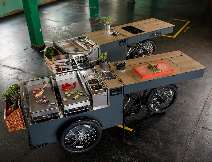 Food bike, street food, marché, food truck, Hot Dog, Burger